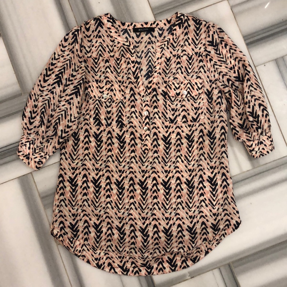 Pink and black pattern top
